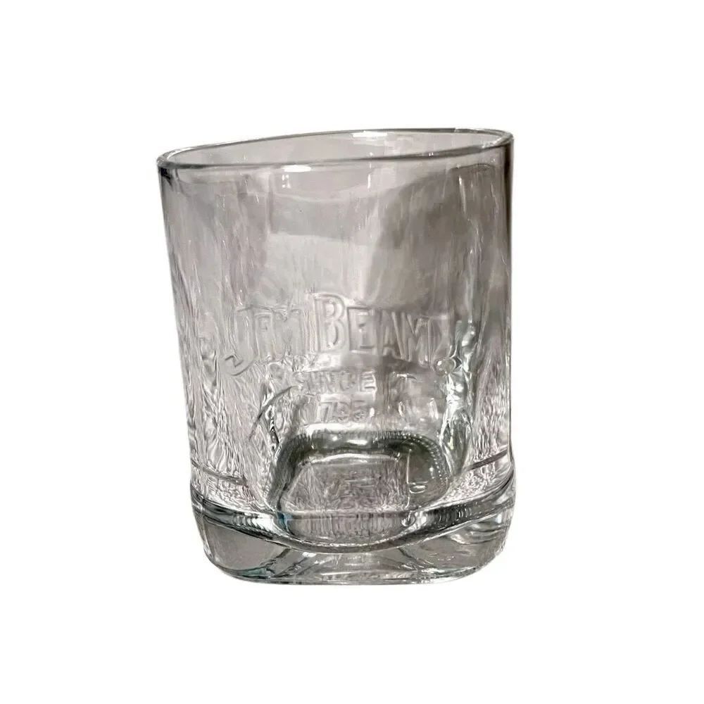 Jim Beam Old Fashioned Rocks Whiskey Glass SINCE 1795 Square Base